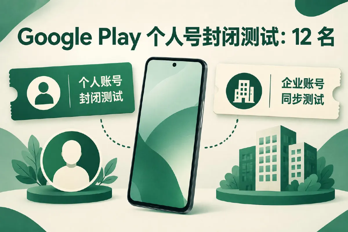 Google Play 个人号封闭测试：12 名测试者连续 14 天怎么做