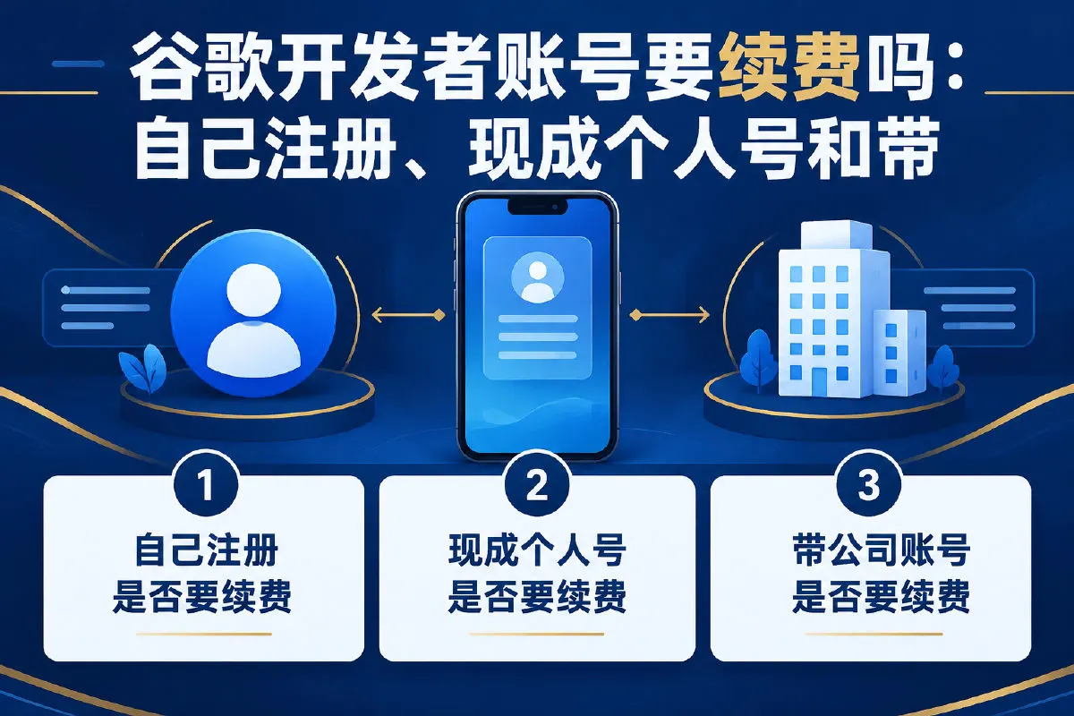 谷歌开发者账号要续费吗:自己注册、现成个人号和带 App 老号怎么选