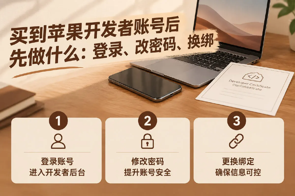 买到苹果开发者账号后先做什么：登录、改密码、换绑手机号和邮箱